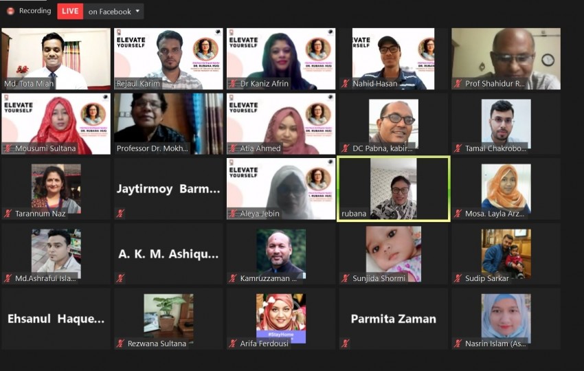 বরেন্দ্র বিশ্ববিদ্যালয়ের ব্যবসায় প্রশাসন বিভাগে ‘Elevate Yourself’ শিরোনামে আত্ম-উন্নয়ন মূলক ওয়েবিনার অনুষ্ঠিত