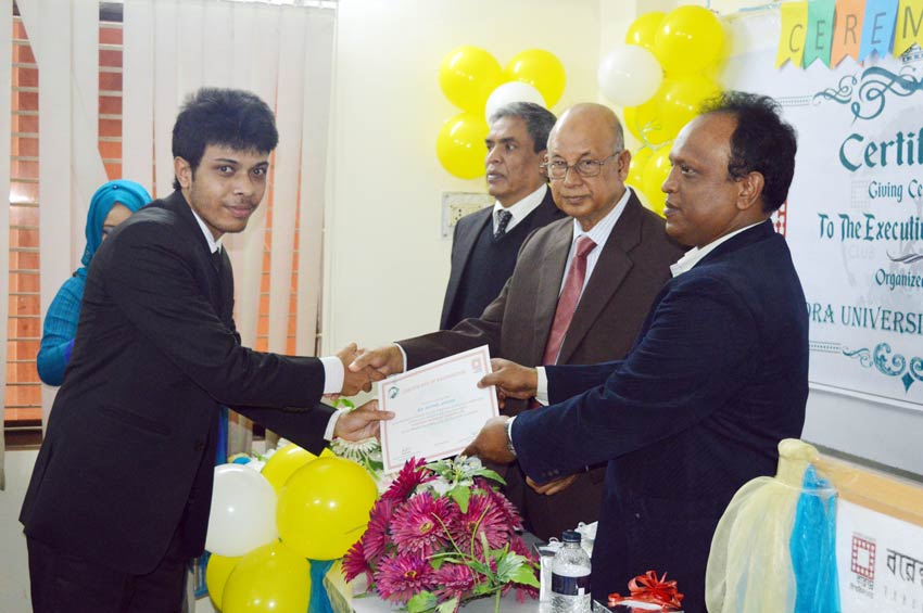 Certificate Giving Ceremony to The Executive Members VUBC