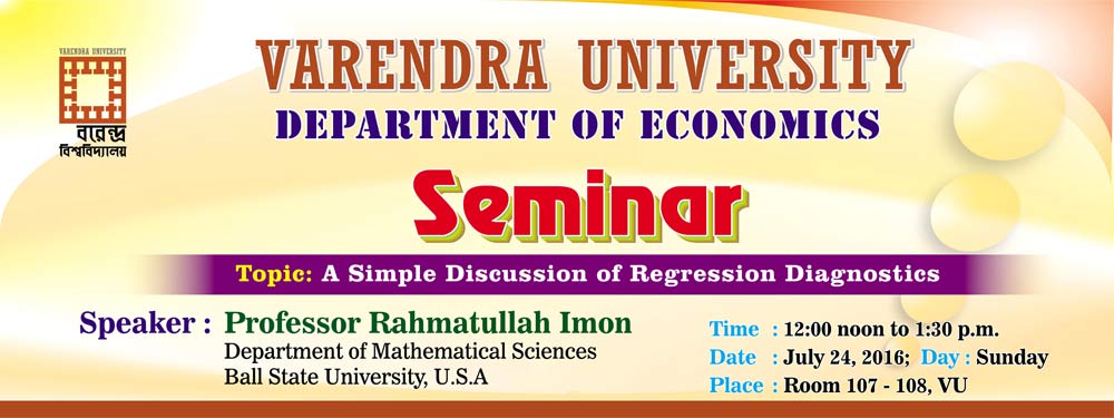Upcoming Seminar Department of Economics
