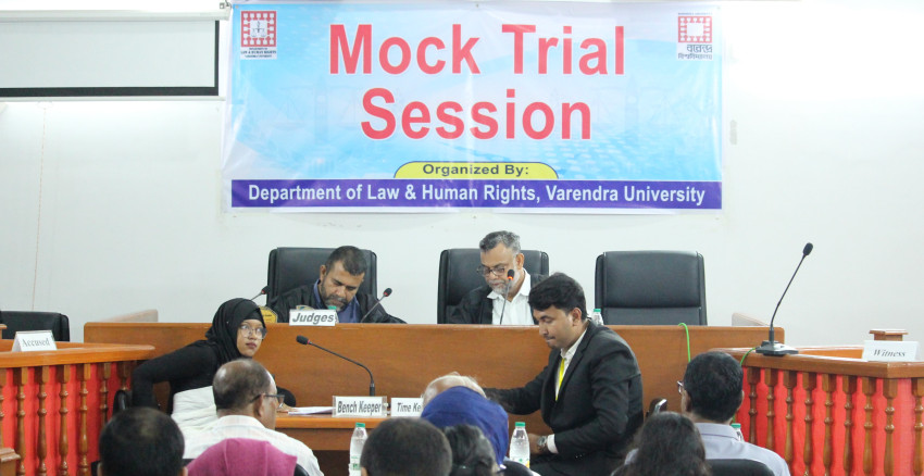 বরেন্দ্র বিশ্ববিদ্যালয় আইন ও মানবাধিকার বিভাগের মক-ট্রায়াল অনুষ্ঠিত