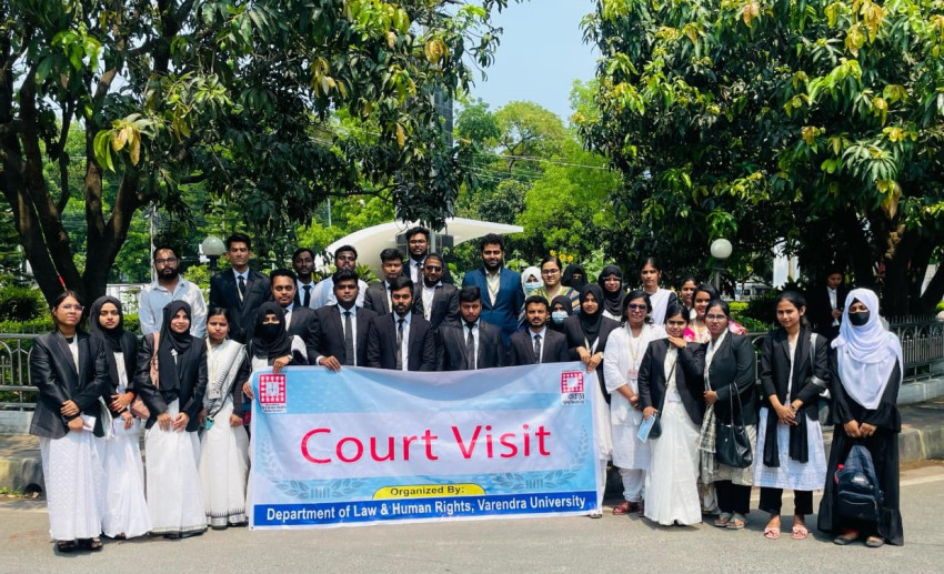 আইন ও মানবাধিকার বিভাগের শিক্ষার্থীদের আদালত পরিদর্শন