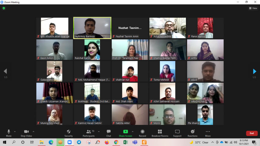 বরেন্দ্র বিশ্ববিদ্যালয় ফার্মেসী বিভাগ কর্তৃক আয়োজিত ভার্চুয়াল মিলনমেলা "First Alumni Festival 2021" অনুষ্ঠিত