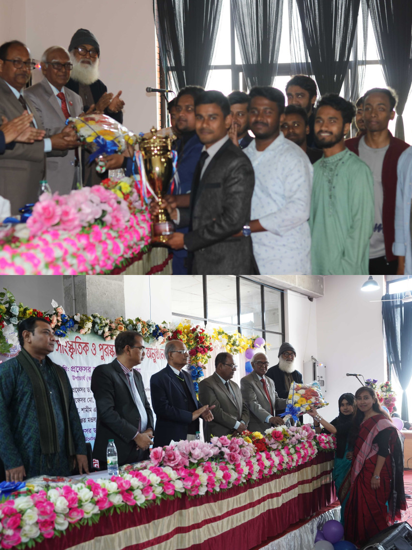 বরেন্দ্র বিশ্ববিদ্যালয়ের ইন্টার ডিপার্টমেন্ট ফুটবল ও ব্যাডমিন্টন চ্যাম্পিয়নশীপে চ্যাম্পিয়নদের সংবর্ধনা প্রদান।