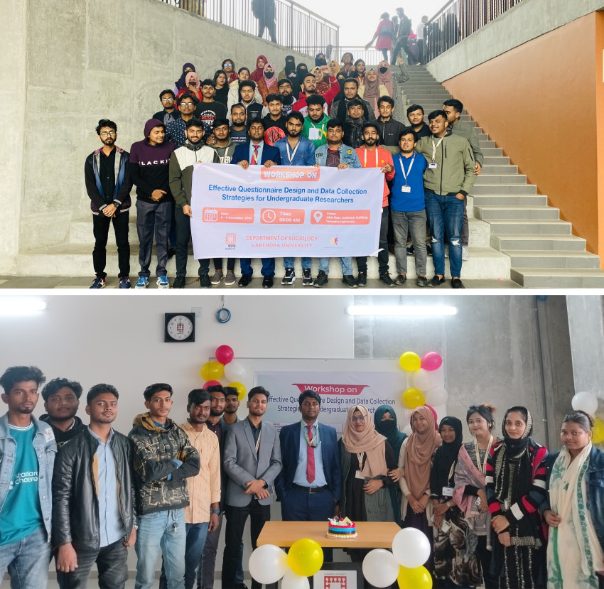 বরেন্দ্র বিশ্ববিদ্যালয়ের সমাজবিজ্ঞান বিভাগে দুই দিনব্যাপী "Effective Questionnaire Design and Data Collection Strategies for Undergraduate Researchers" শীর্ষক কর্মশালা অনুষ্ঠিত